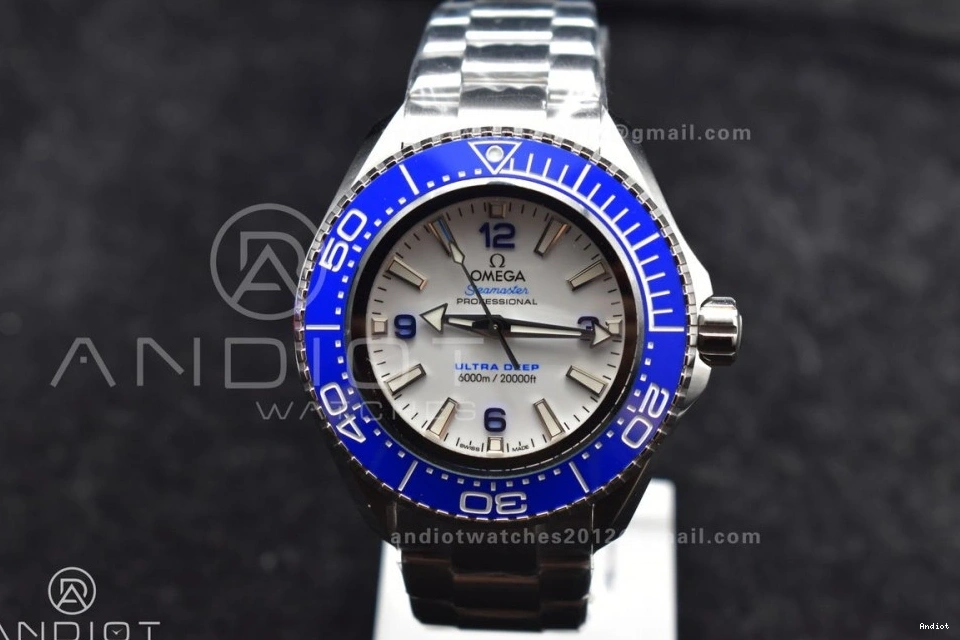 6000M A2824 Bezel on Best Bracelet Deep Ultra White SS Edition Dial Ceramic Seamaster Blue 1:1 TF SS 0213